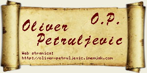 Oliver Petruljević vizit kartica